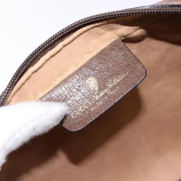 GUCCI GG Supreme Web Sherry Line Clutch Bag PVC Beige Red 63 01 012 Auth 135068 - Picture 14 of 16